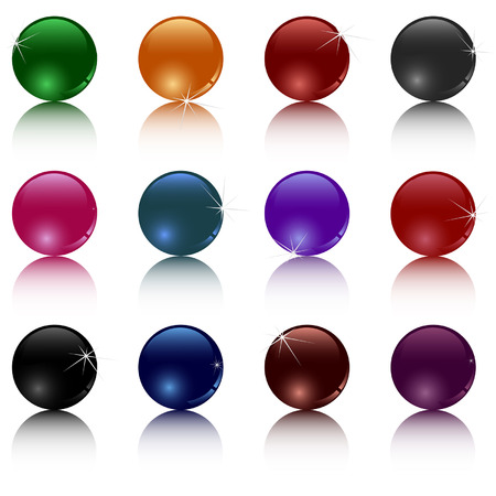 Set of different colored ballsのイラスト素材