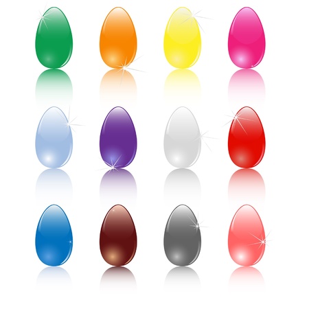 Set of colorful shiny Easter  eggsのイラスト素材
