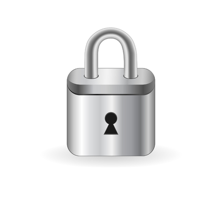 Isolated metallic padlock on the white backgroundのイラスト素材