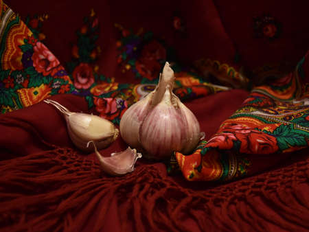 Still life with a garlic.の写真素材