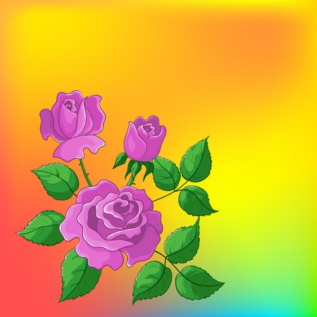 Flower beautiful vector background, roses, flowers and leavesのイラスト素材