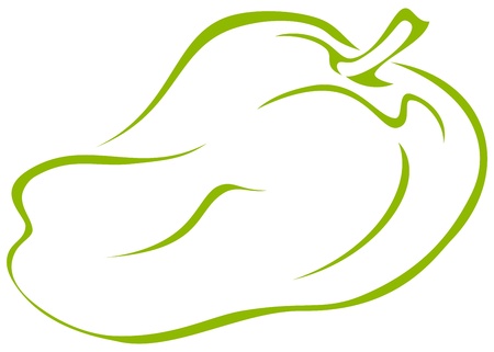 Vegetable, green pepper, vector pictogram, isolated on white backgroundのイラスト素材