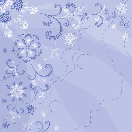 Abstract background with a symbolical outline flowers and leaves. Vectorのイラスト素材