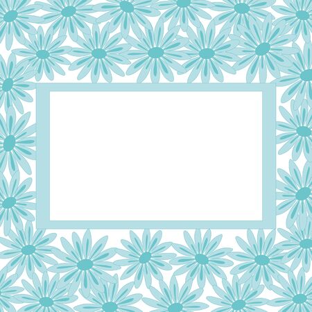 Abstract floral background with flowers and rectangle frame  のイラスト素材