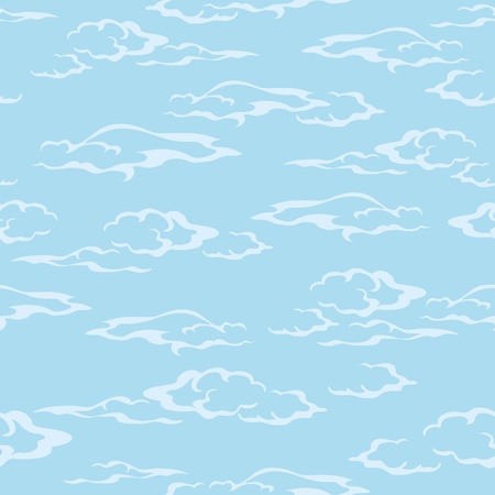 Seamless background, white clouds on blue sky  のイラスト素材