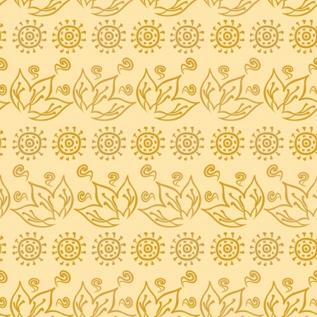 Seamless background, wallpaper with pattern of abstract shapes and leafs   のイラスト素材