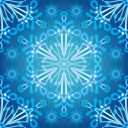 Abstract blue and white background for holiday Christmas design with snowflakes. のイラスト素材