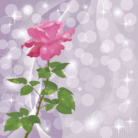 Holiday background with flower rose and abstract pattern のイラスト素材