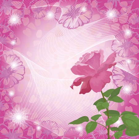 Holiday with flower rose and abstract floral pattern. のイラスト素材