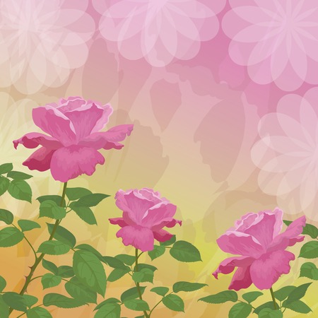 Holiday background with flower rose and abstract floral pattern. Eps10, contains transparencies. Vectorのイラスト素材