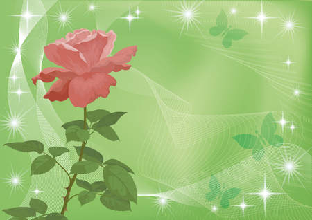 Holiday background with flower rose and abstract pattern. Eps10, contains transparencies. Vectorのイラスト素材