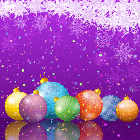 Background for Christmas holiday design, balls, snowflakes and stars.のイラスト素材