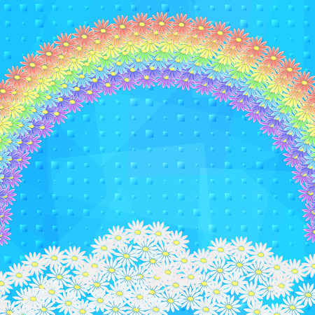 Colorful floral Rainbow vector illustrationのイラスト素材