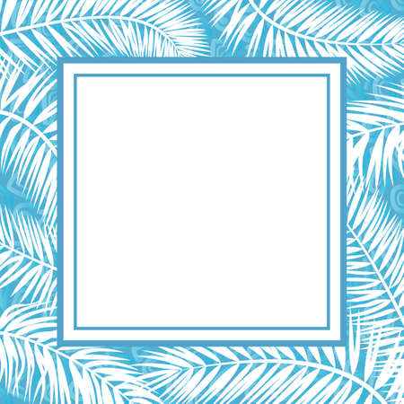 Blue and White Background for Christmas Holiday Design, Branches Silhouettes and Frame. Vectorのイラスト素材