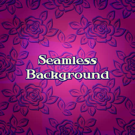 Seamless, Flowers Rose Contoursのイラスト素材
