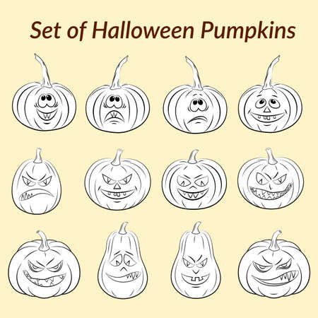 Halloween Pumpkins Setのイラスト素材