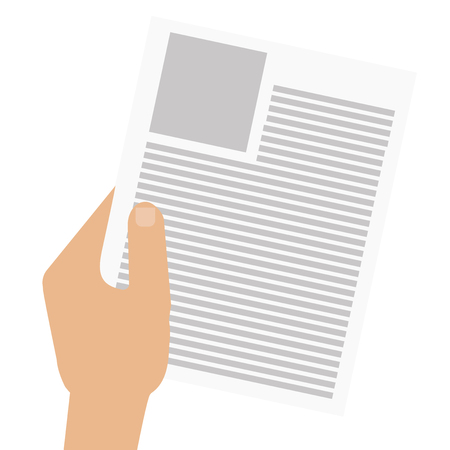 Hands holding paper sheetのイラスト素材