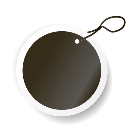 Blank black sticker. Empty promotional label. Vector illustration. Round circle tags. On a white backgroundのイラスト素材