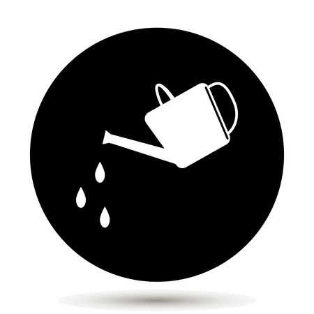 Watering can vector icon on black backgroundのイラスト素材