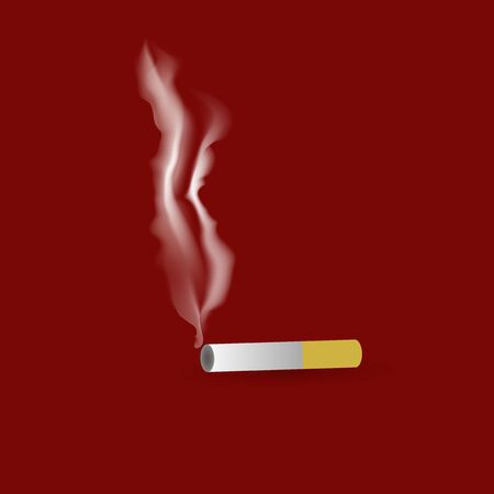A smoking cigarette. Vector illustration.のイラスト素材