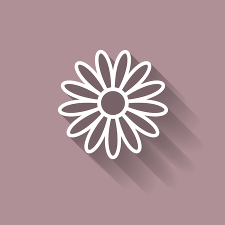 Vector illustration flower icon with shadowのイラスト素材