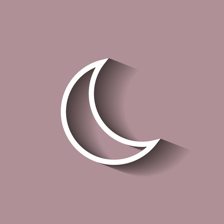 Vector moon icon with shadow. Sleep icon illustrationのイラスト素材
