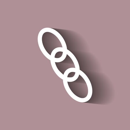 Chain, chain links. Vector icon with shadowのイラスト素材