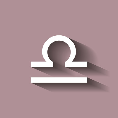 Libra zodiac sign. Astrological symbol icon with shadowのイラスト素材