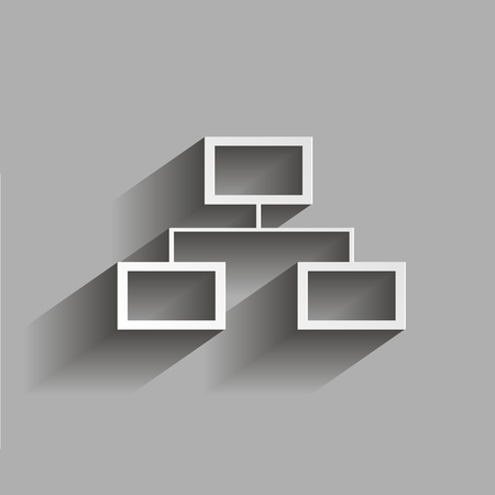 Vectorial image of a tree structure of elements.  illustration with shadow designのイラスト素材