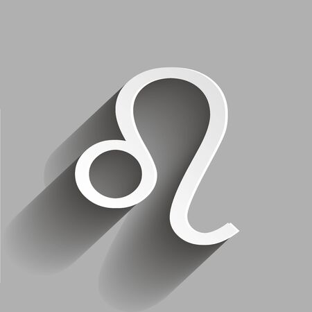 Leo zodiac sign. Astrological symbol icon with shadowの写真素材