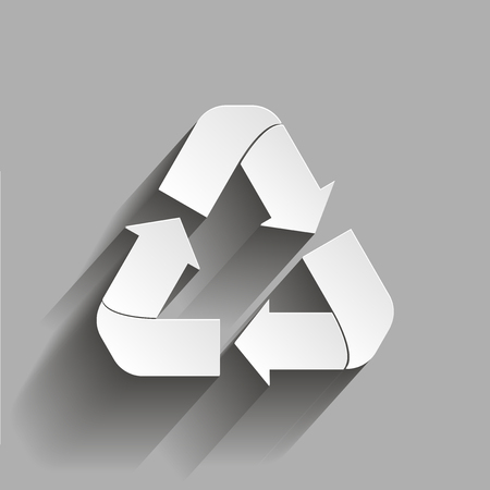 Recycle sign isolated.  Flat icon. Vector illustration.  Vector icon with shadow design.の写真素材