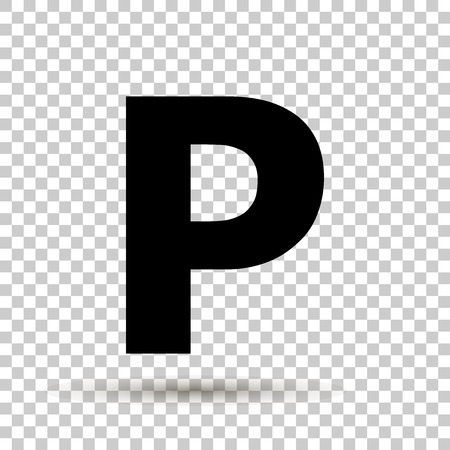 Vector parking icon, includes inscription P. Parking Sign.のイラスト素材