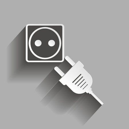 Vector icon sockets and plugs. Vector illustration with shadow design.のイラスト素材