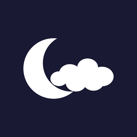 Moon and cloud icon. Weather forecast.のイラスト素材