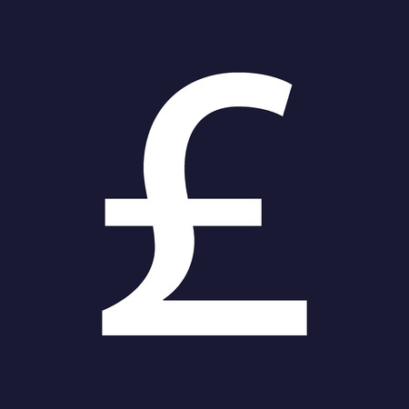 Vector image of a pound sign.  White vector icon on dark blue background.のイラスト素材