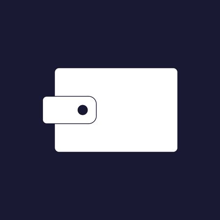 Vector image of a wallet. White vector icon on dark blue background.のイラスト素材