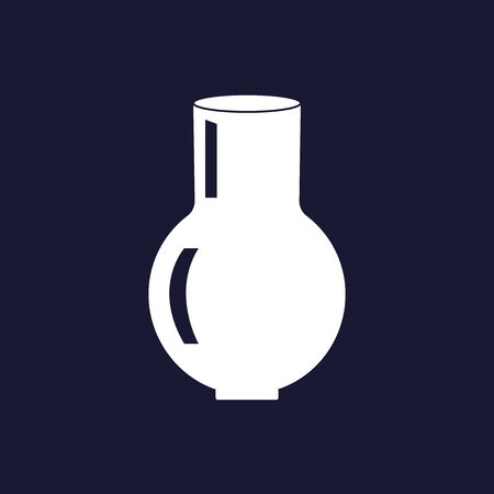Vector image of a vase. White vector icon on dark blue background.のイラスト素材
