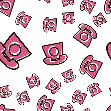 Retro phone patternのイラスト素材