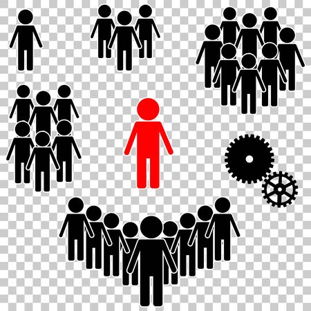 People vector  icon set. Crowd signs.のイラスト素材