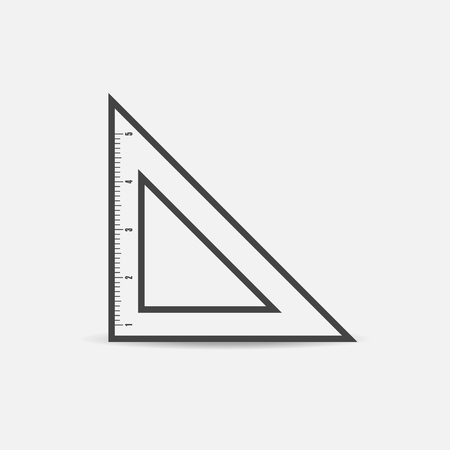 Vector icon triangle ruler. Metric system. School measuring lance. Measuring tape.のイラスト素材