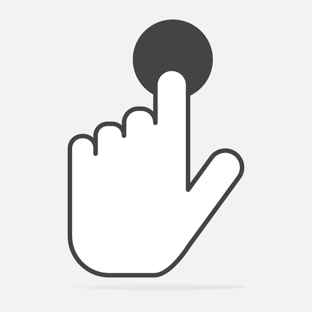 The hand clicks on the button. Cursor Icon のイラスト素材
