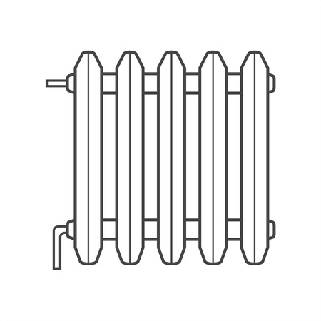 Vector icon of radiator, battery for room heating. Vector illustration on white background のイラスト素材