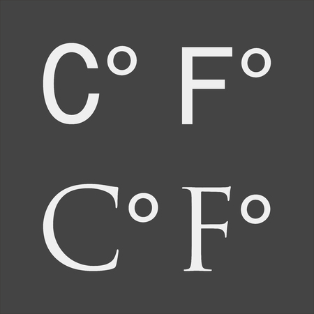 A vector image of the abbreviation Celsius and Fahrenheit. Degree iconのイラスト素材