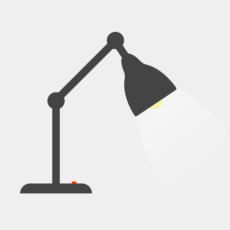 Vector illustration table lamp icon. Desk lamp icon on grey backgroundのイラスト素材