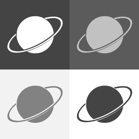 Vector image set of space. Planet Saturn Icon. Vector Saturn  icon on white-grey-black color.
のイラスト素材