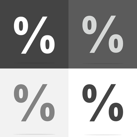Vector set percent icon. A flat percentage icon on white-grey-black color.のイラスト素材