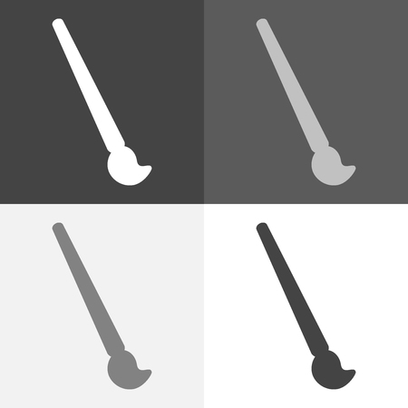 Vector image of a brush for drawing. Vector white icon on darkのイラスト素材