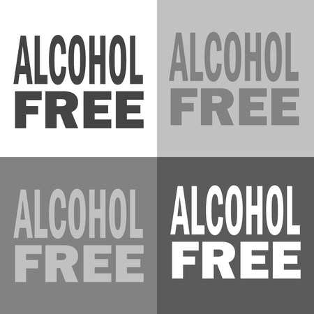 Alcohol free. Vector icon alcohol on white-grey-black color.の写真素材