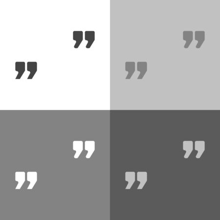 Vector set image of quotes.   White vector icon on white-grey-black colorの写真素材