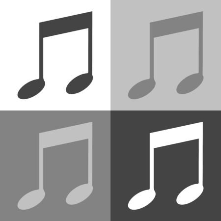 Note vector set icon. Music icon symbol. Vector music  icon on white-grey-black colorの写真素材